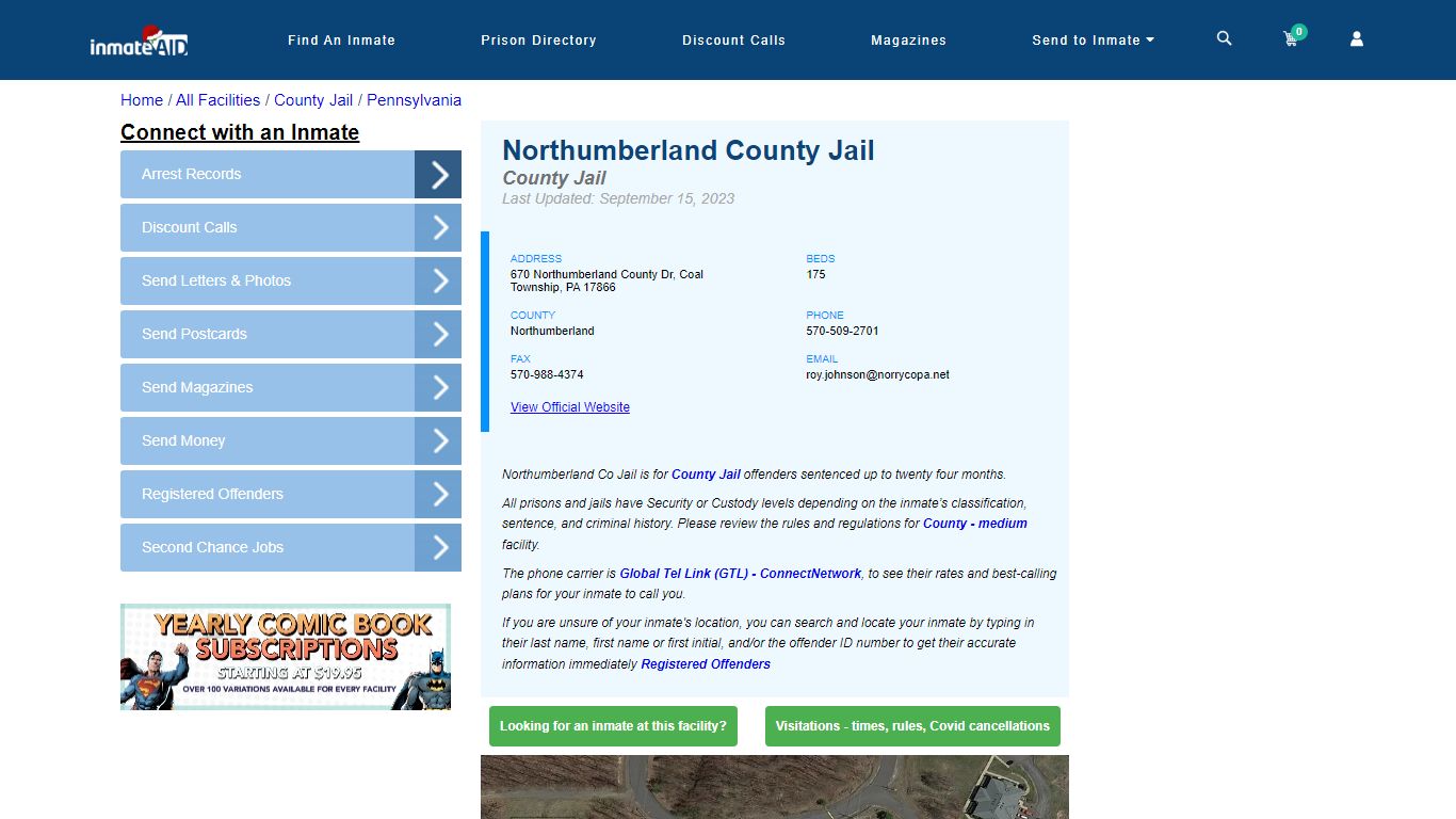 Northumberland County Jail - Inmate Locator - Coal Township, PA